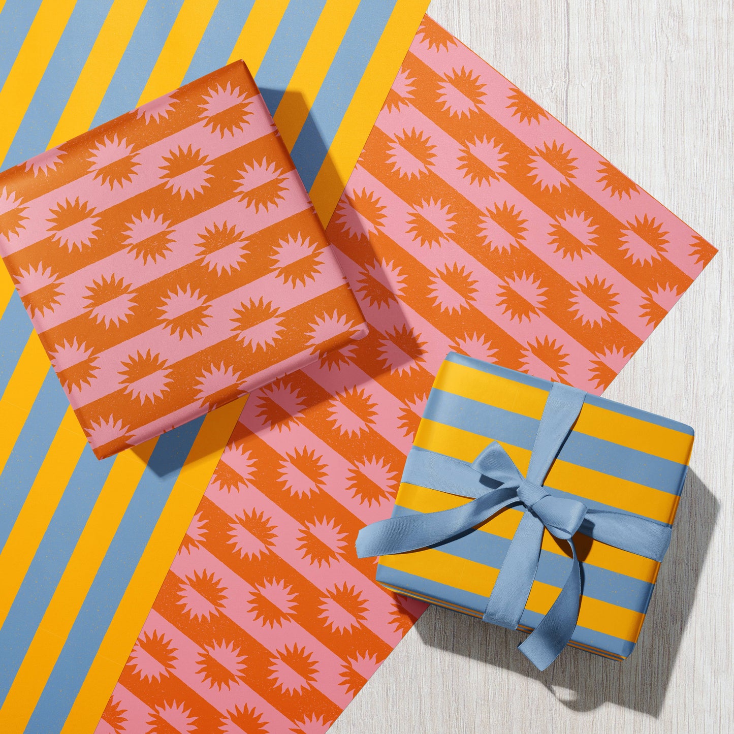 Summer Stripe | Modern-Retro Recycled Gift Wrap Paper