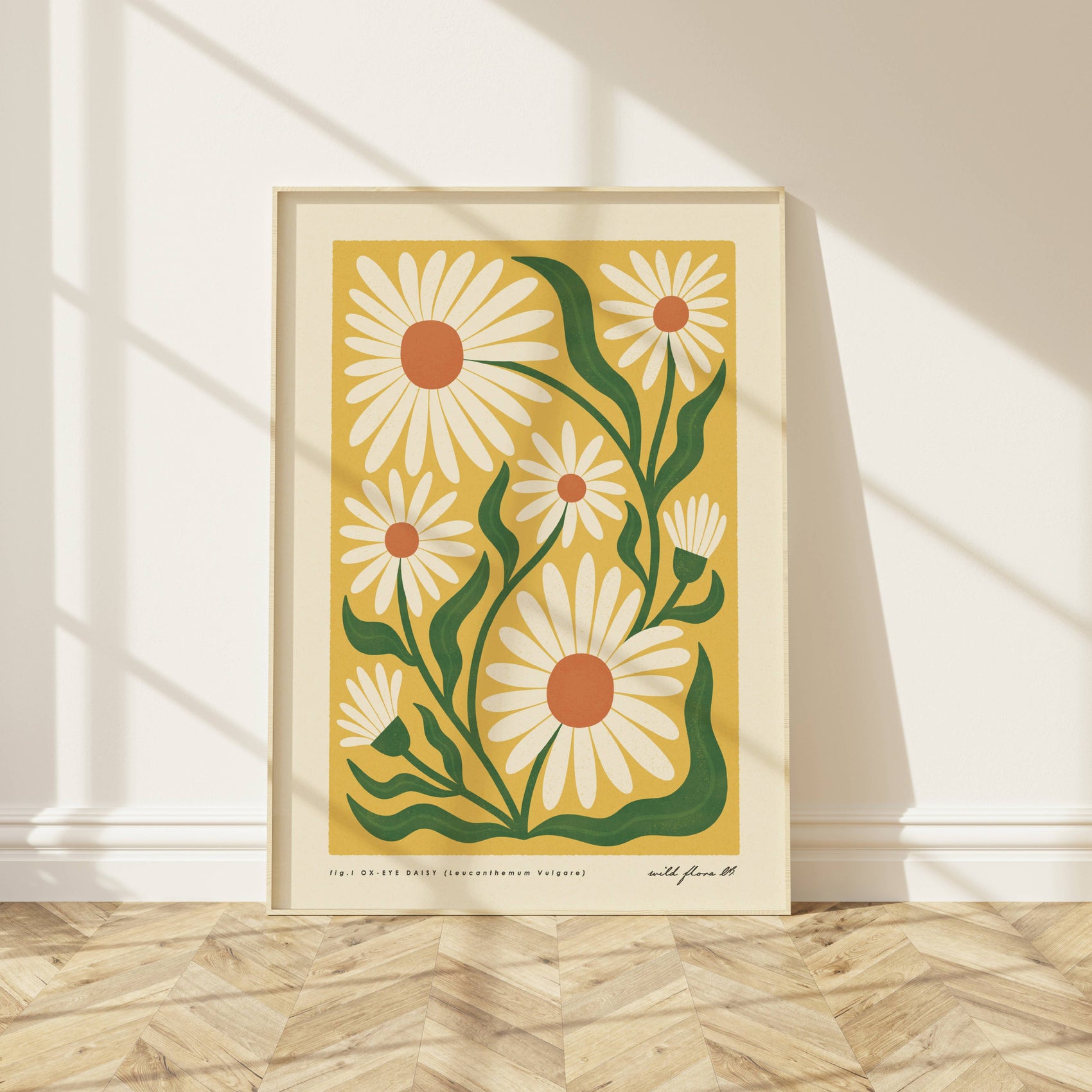 OxEye Daisy | Modern-Retro Wildflower Art Print | Wall Decor: A3 - 297 x 420mm (11.7 x 16.5 inches)