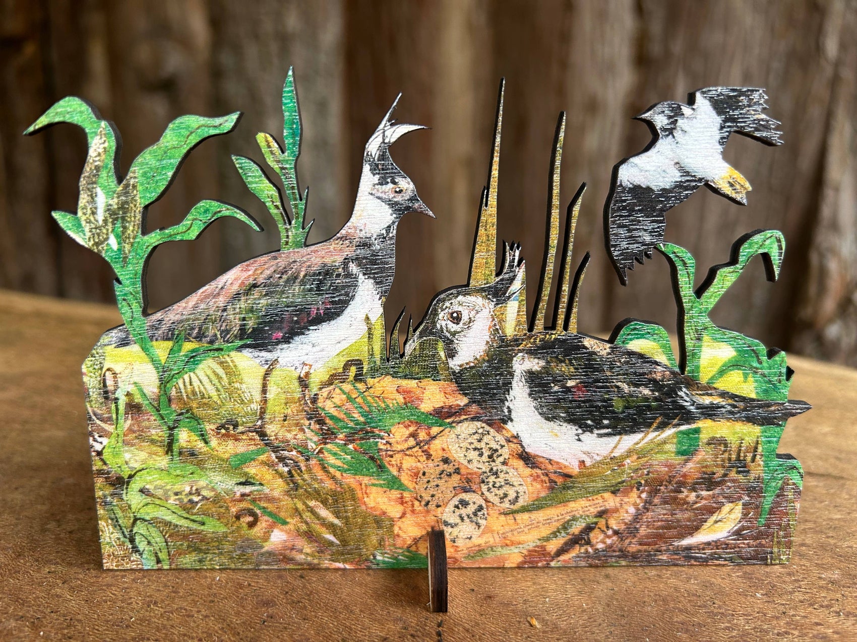Lapwing Nest laser cut birch plywood keepsake and card