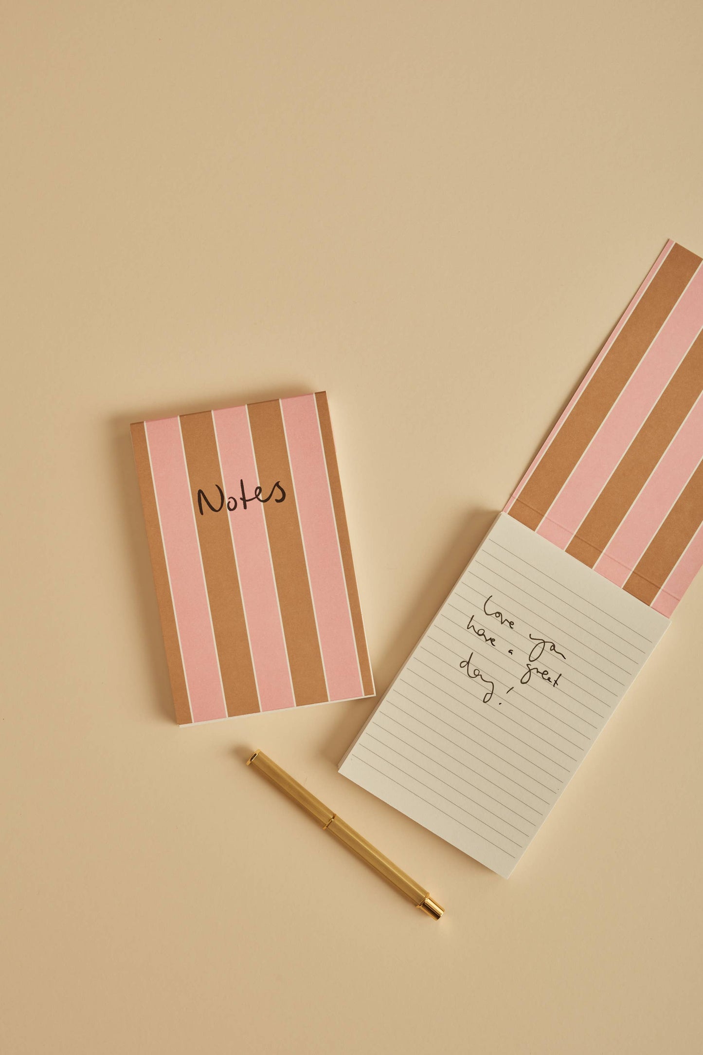 Notepad Stripe Brown & Pink