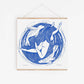 Selkie riso print, folklore, celtic, swimming, myths, seals