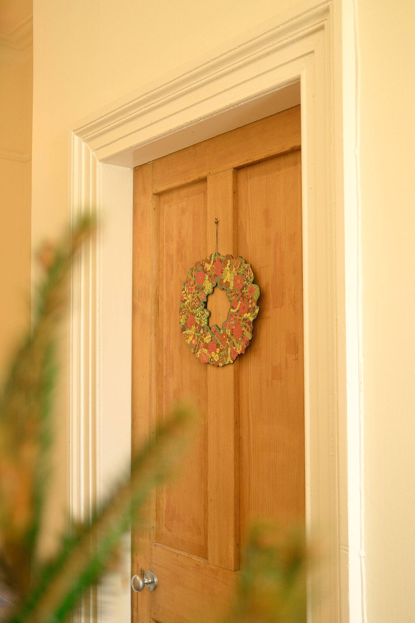 Christmas Foliage Cotton Board Wreath