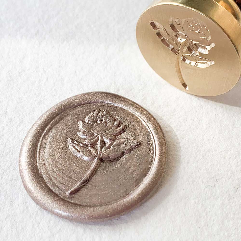 Peony Wax Stamp | Flower Wax Seal | Boxed