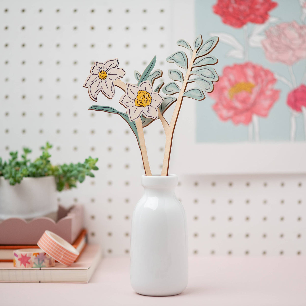 Wooden Birth Flowers - Sustainable Birthday Gift - UK Made: June - Rose