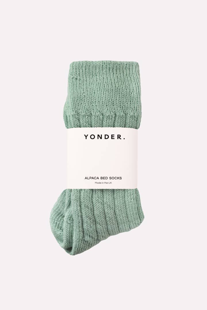 Alpaca Bed Socks | Sage: 4-8
