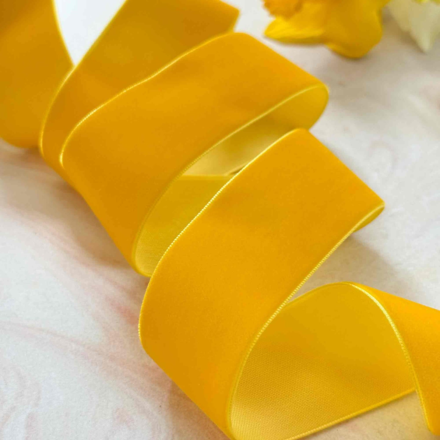 Mustard Yellow Velvet Ribbon - Various Widths | 3 Meter Roll: 6mm