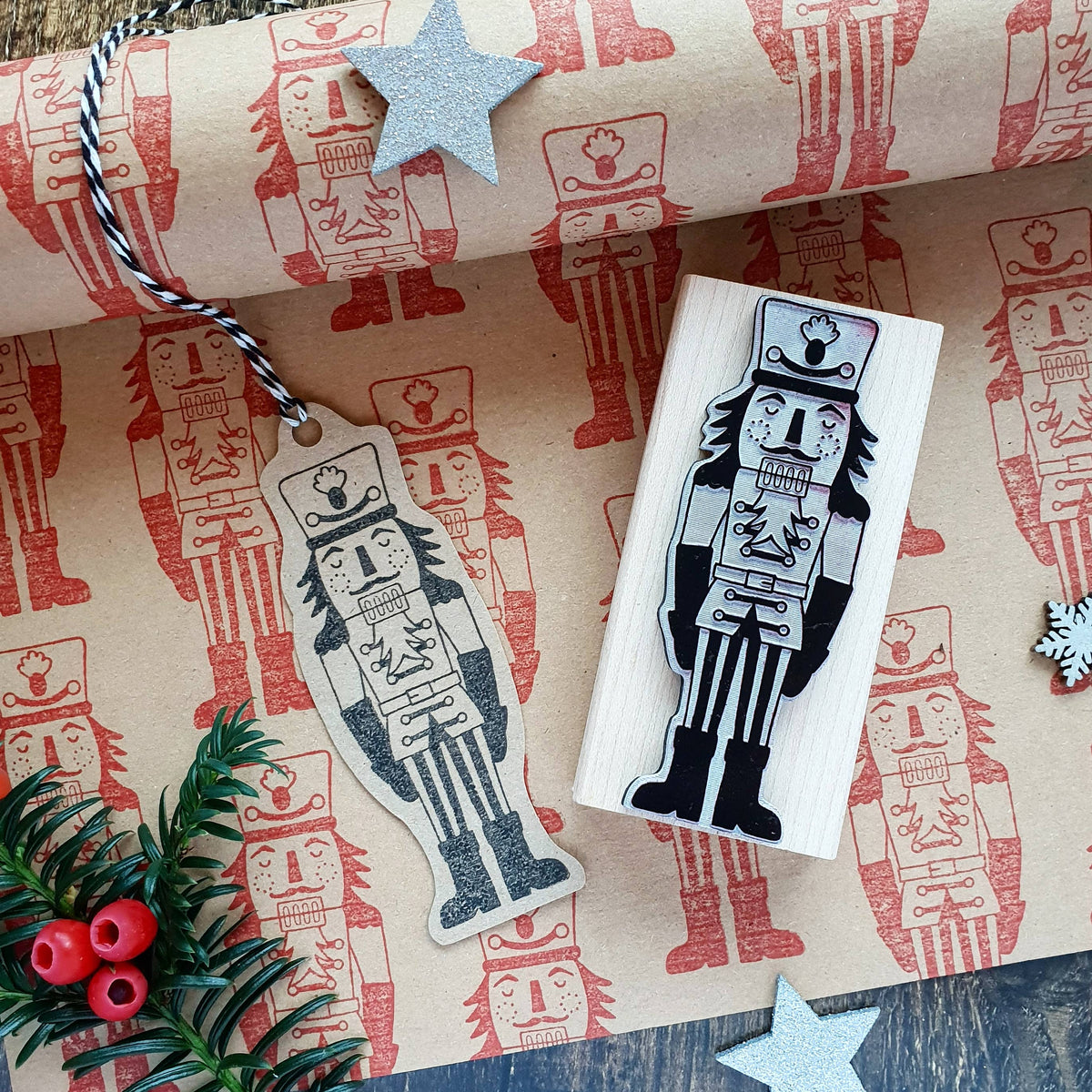 Nutcracker Christmas Craft Rubber Stamp