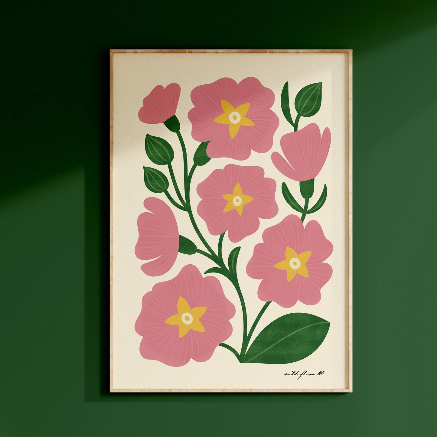 Primrose | Modern-Retro Wildflower Art Print | Wall Decor: A5 - 148 x 210 mm (5.8 x 8.3 inches)