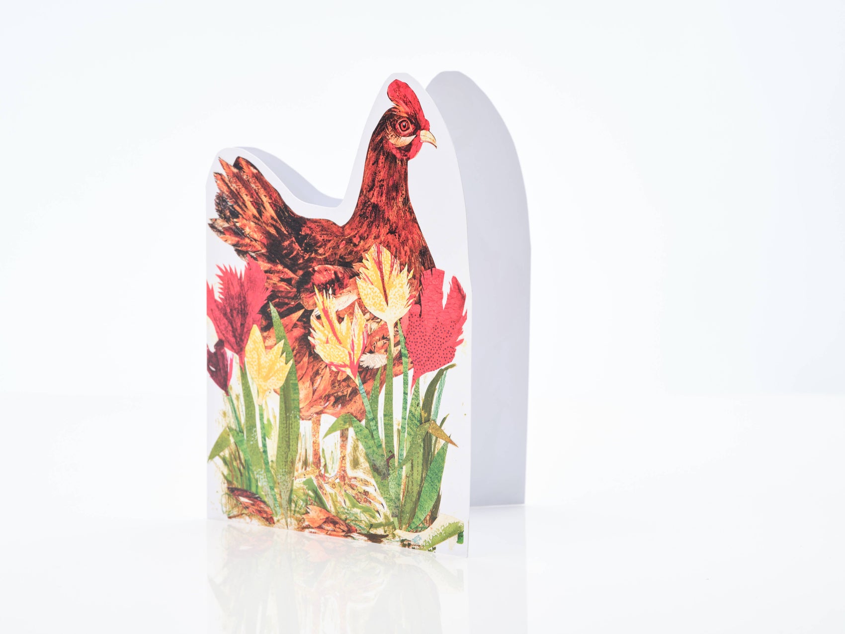 Penny in the Tulips die cut blank greeting card