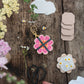 Keyring Flower Press - Oranges & Pinks