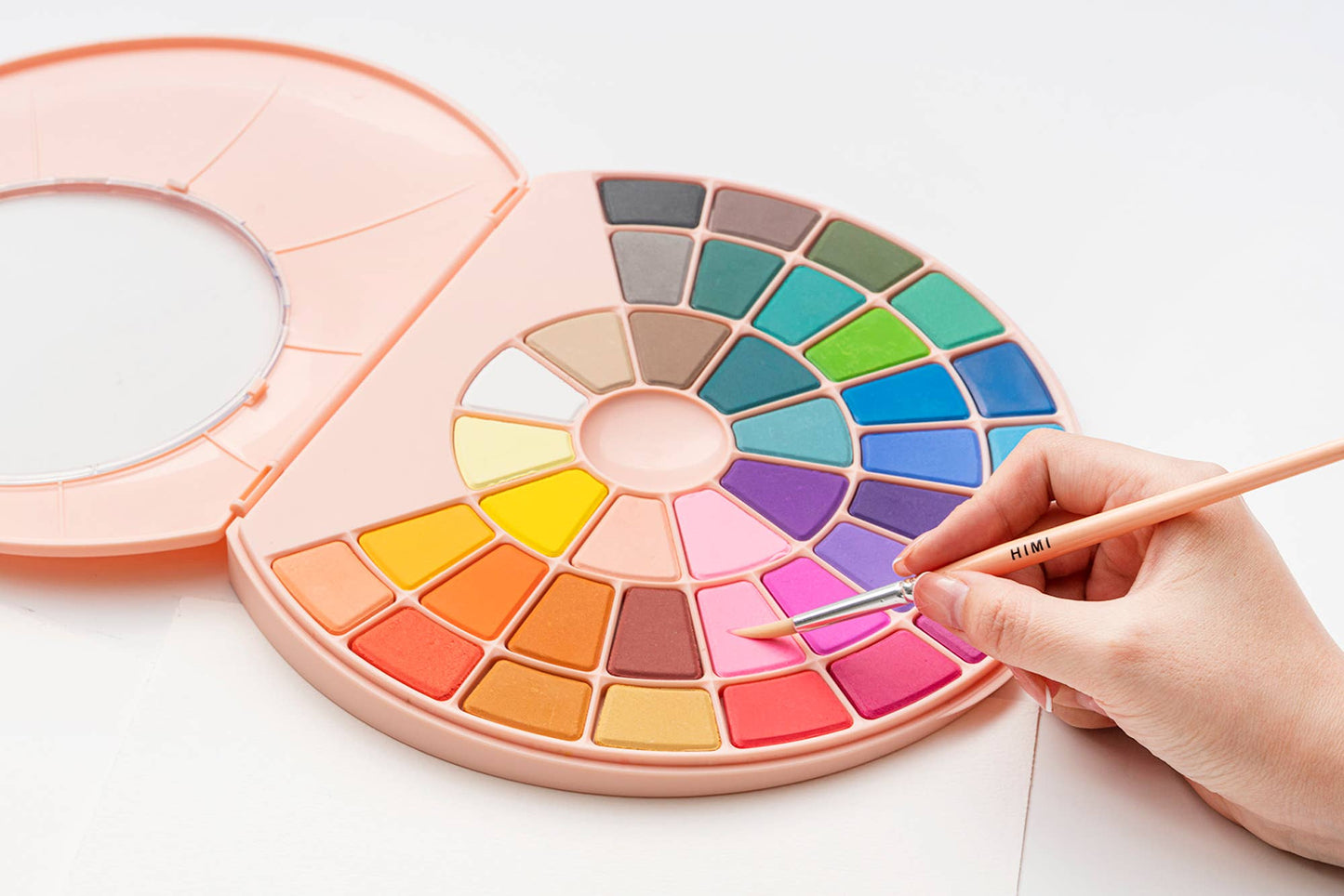 HIMI Solid Watercolour Set 38 In Pans Colours, Pink