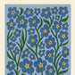 Forget Me Not | Modern-Retro Wildflower Art Print Wall Decor: A4
