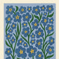 Forget Me Not | Modern-Retro Wildflower Art Print Wall Decor: A3 - 297 x 420mm (11.7 x 16.5 inches)