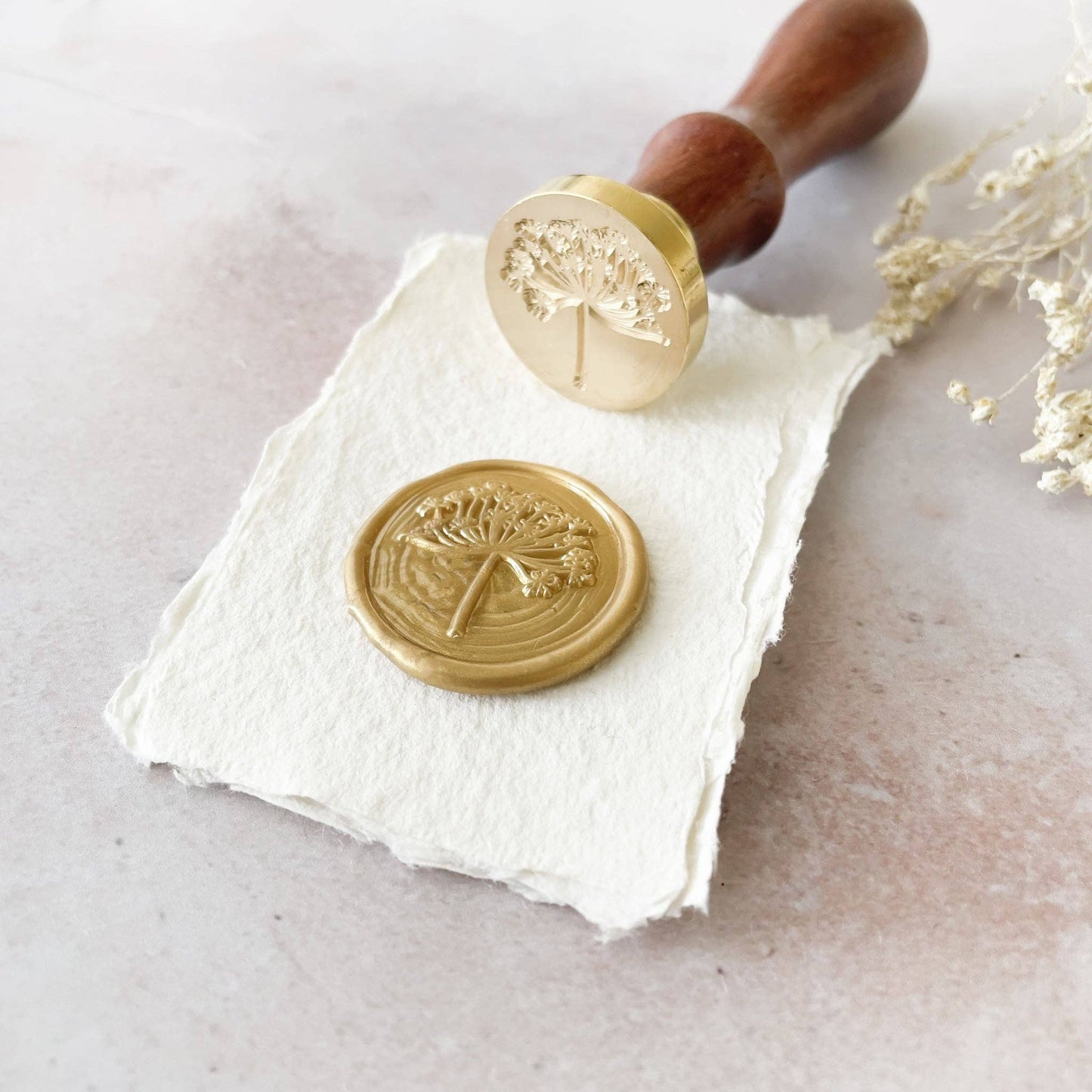 Wild Fennel Wax Stamp | Flower Wax Seal | Boxed