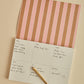 Weekly Planner Stripe Pink & Brown