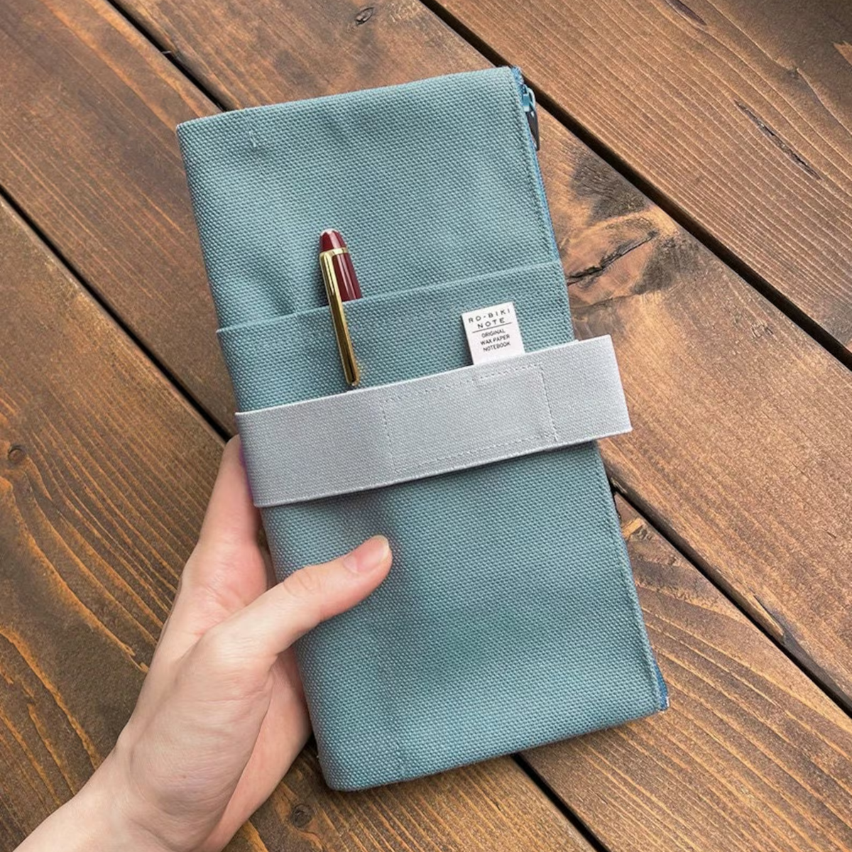 Yamamoto Paper RO‑BIKI NOTE Canvas Cover: Vintage Blue