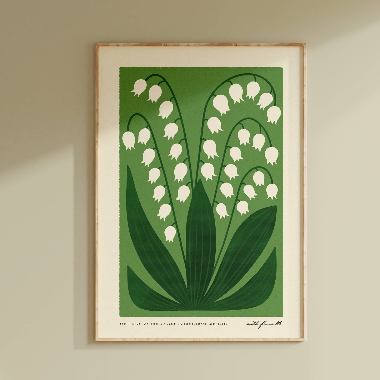 Lily of the Valley | Modern-Retro Wildflower Art Print: A5 - 148 x 210 mm (5.8 x 8.3 inches)