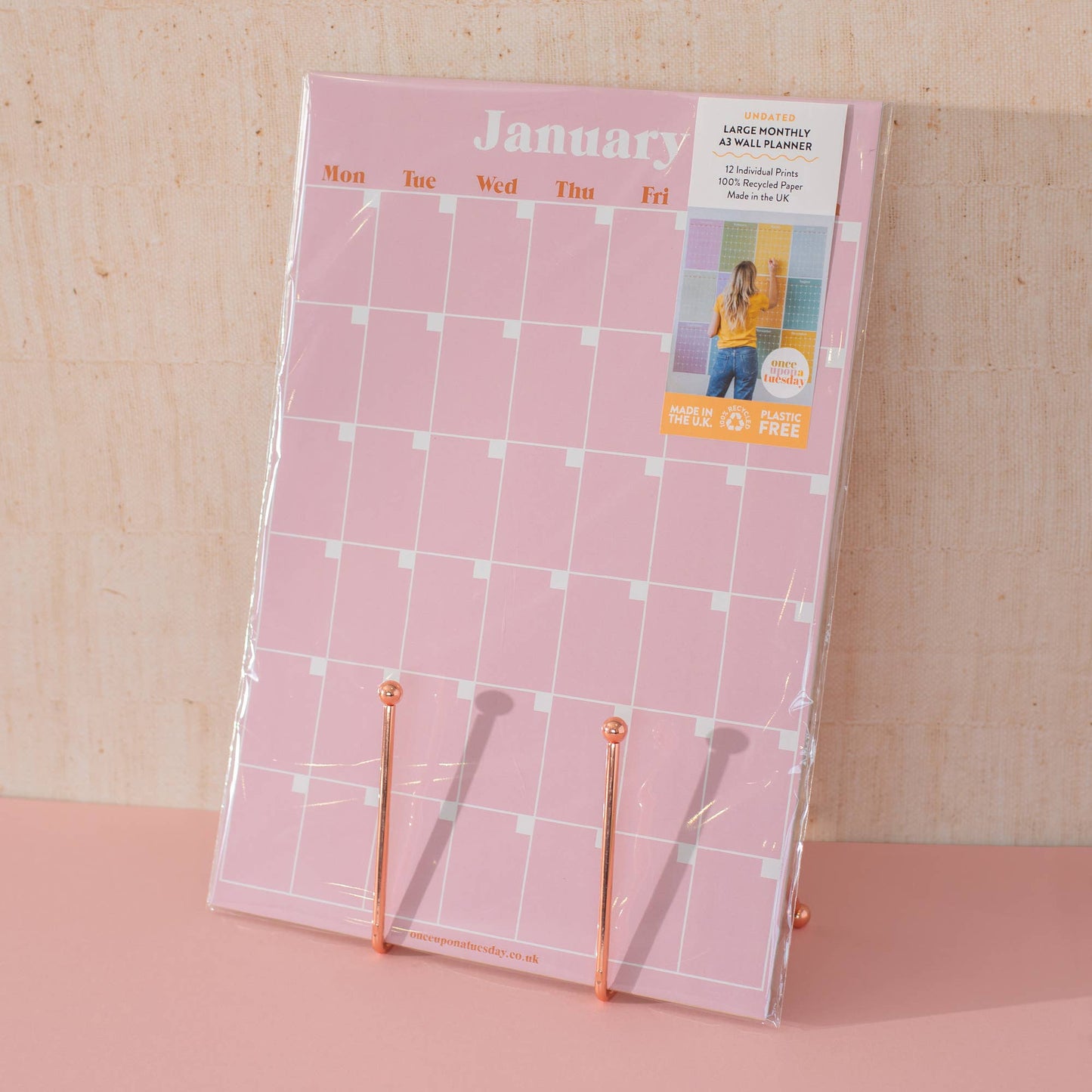 Monthly Undated A3 Wall Planner | 12 Pages | Pastels