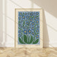 Forget Me Not | Modern-Retro Wildflower Art Print Wall Decor: A3 - 297 x 420mm (11.7 x 16.5 inches)