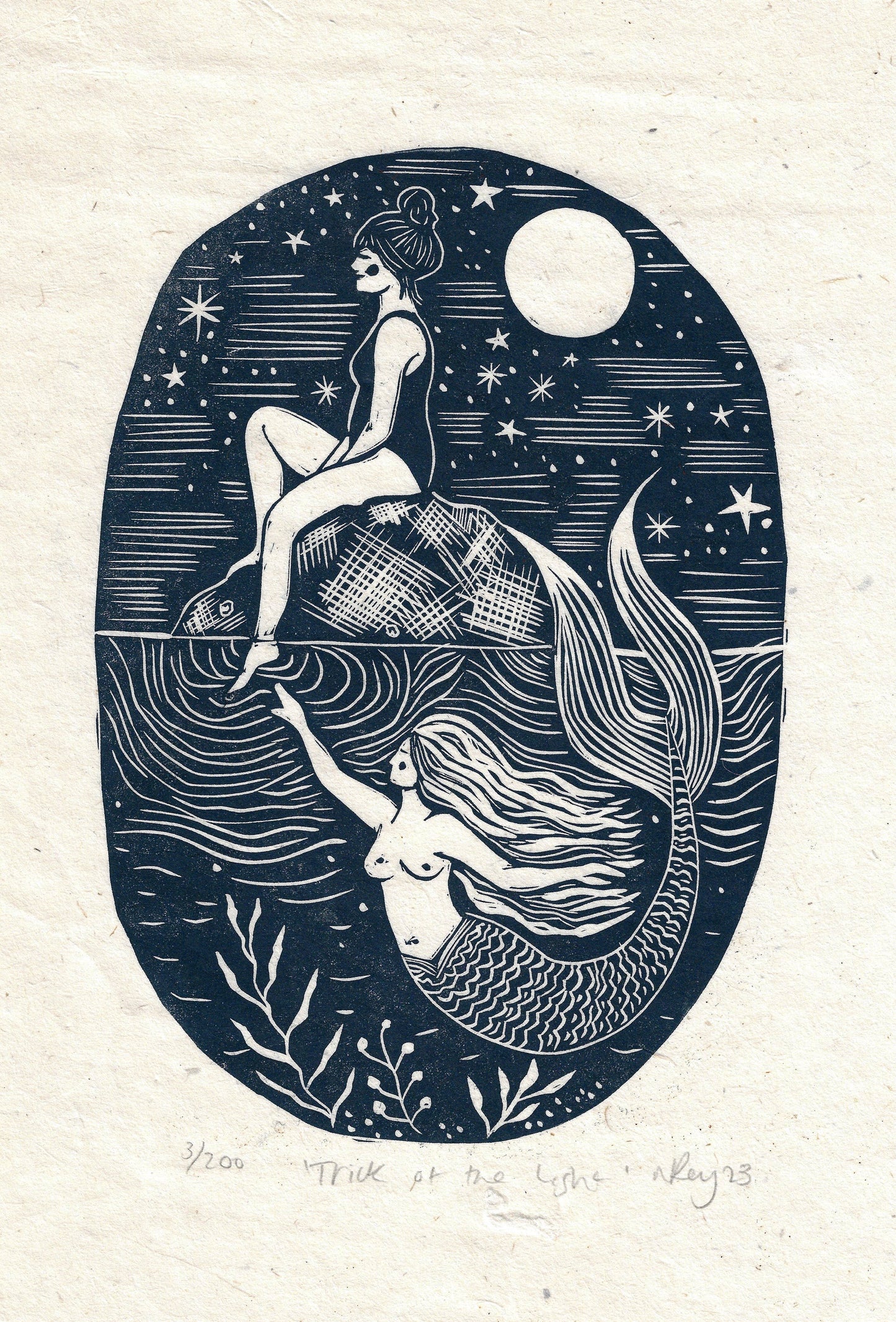 Trick of the Light card mermaid, swimmer, seaside