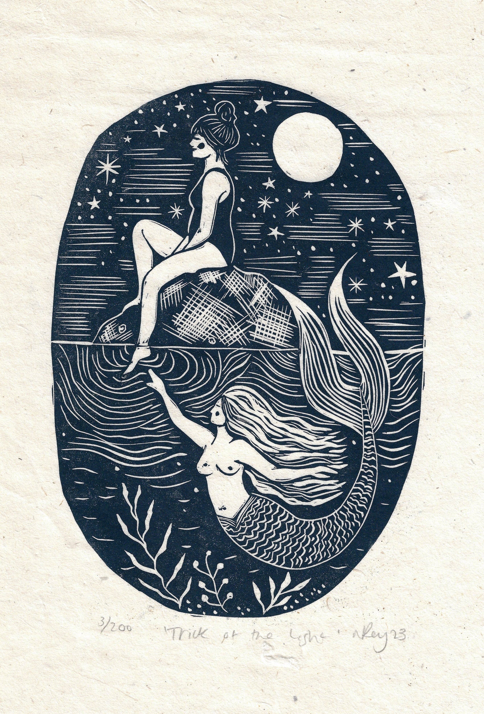Trick of the Light card mermaid, swimmer, seaside