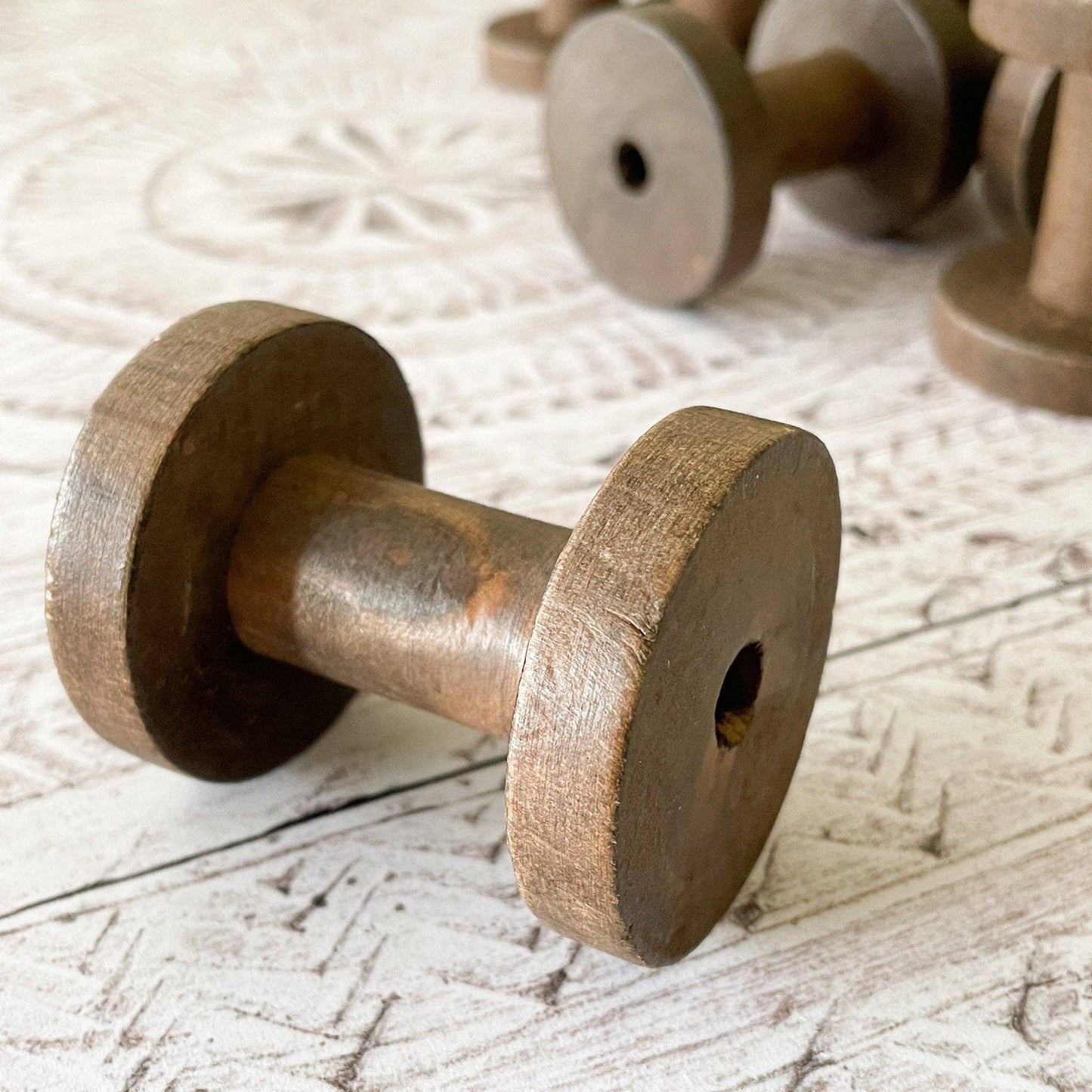Ribbon Reel in Dark Wood | Decorative Wooden Spool