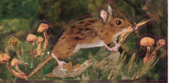 Brown Mouse die cut blank greeting card