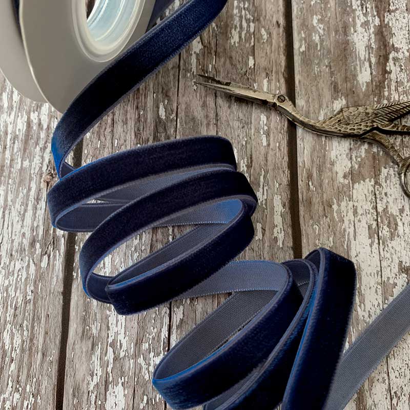 Navy Blue Velvet Ribbon 9mm  - 3 Meter Roll