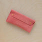 Suede Double Stud Glasses Case: Plum Purple / Gold
