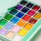 HIMI Jelly Cup Gouache Set 24 Paint Colours, 3 Brushes Green