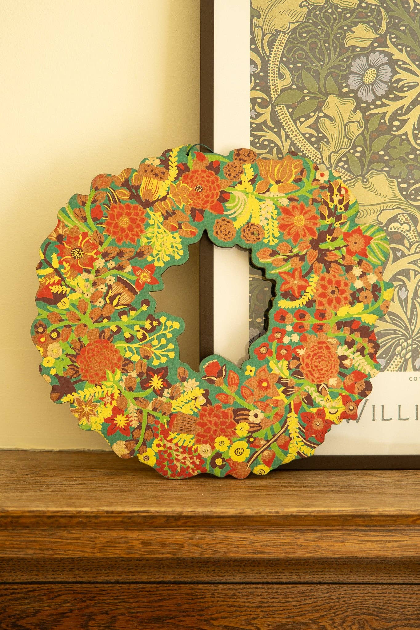 Christmas Foliage Cotton Board Wreath