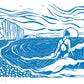Seas the Day print, swimmer, woman, sea, waves, seaside
