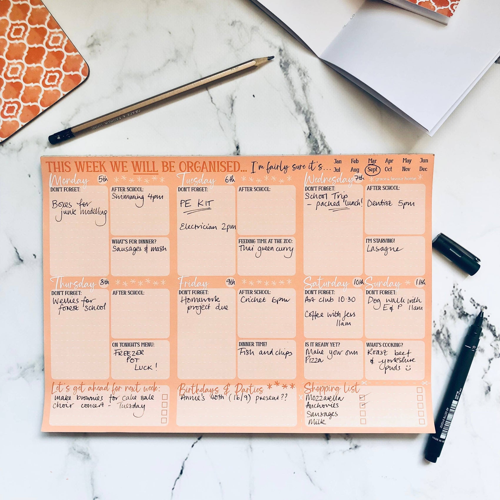 We Will Be Organised Family Planner