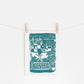Bathtime riso print, bathroom art, cat print, boho interiors