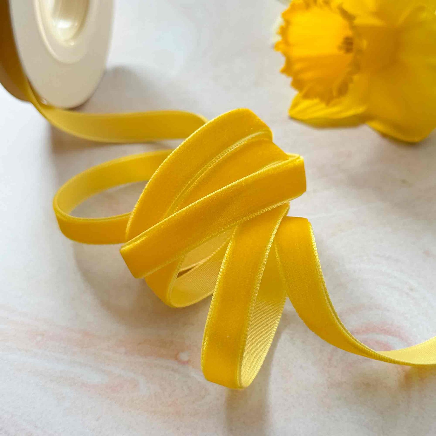 Mustard Yellow Velvet Ribbon - Various Widths | 3 Meter Roll: 6mm