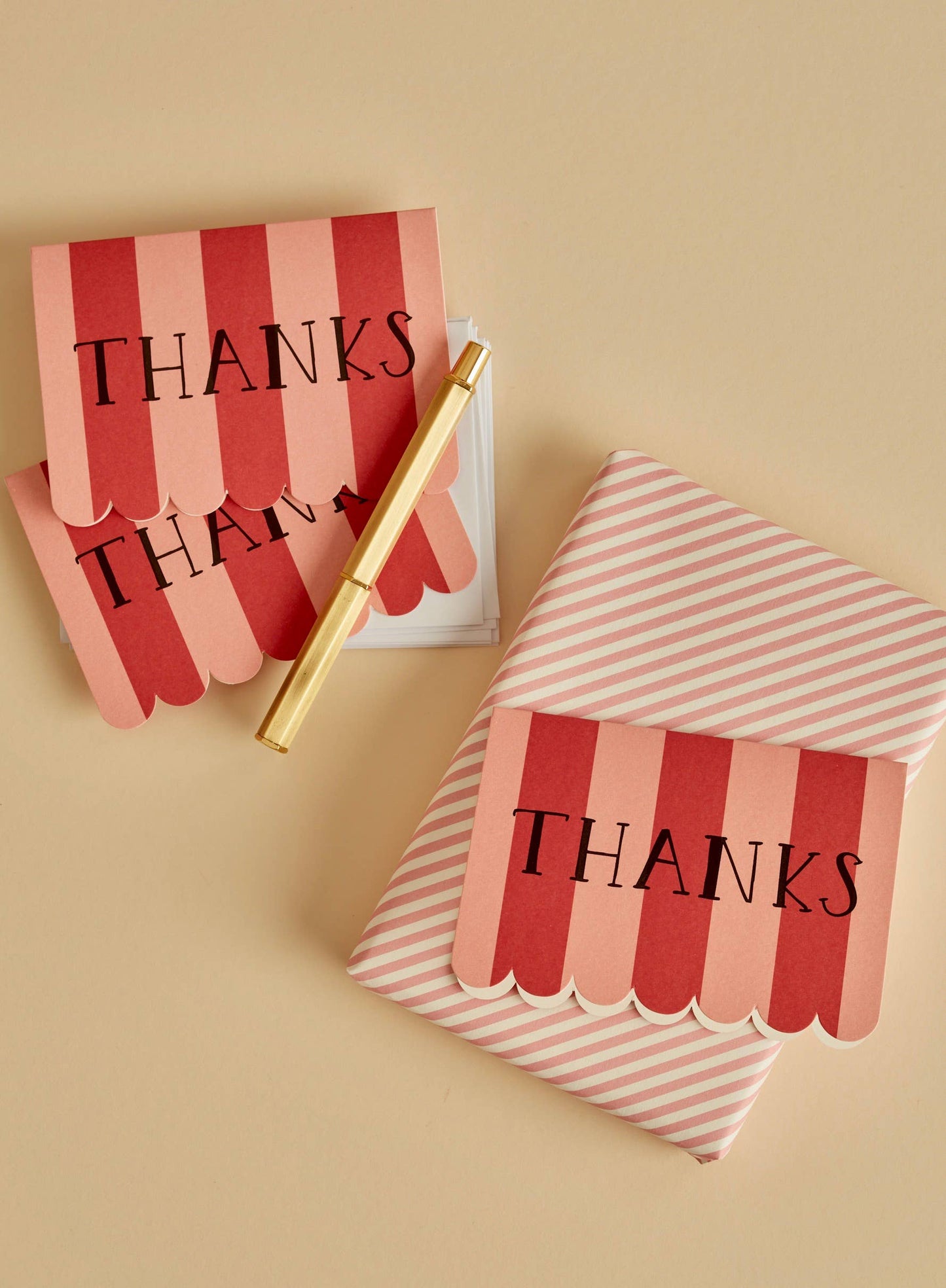 Pack of 5 Scallop cards - Thanks Stripe 