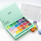 HIMI Jelly Cup Gouache Set 24 Paint Colours, 3 Brushes Green