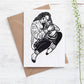 Creature Comfort greeting card- cat lover, pets, cosy quirky