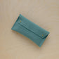 Suede Double Stud Glasses Case: Jade Green / Gold