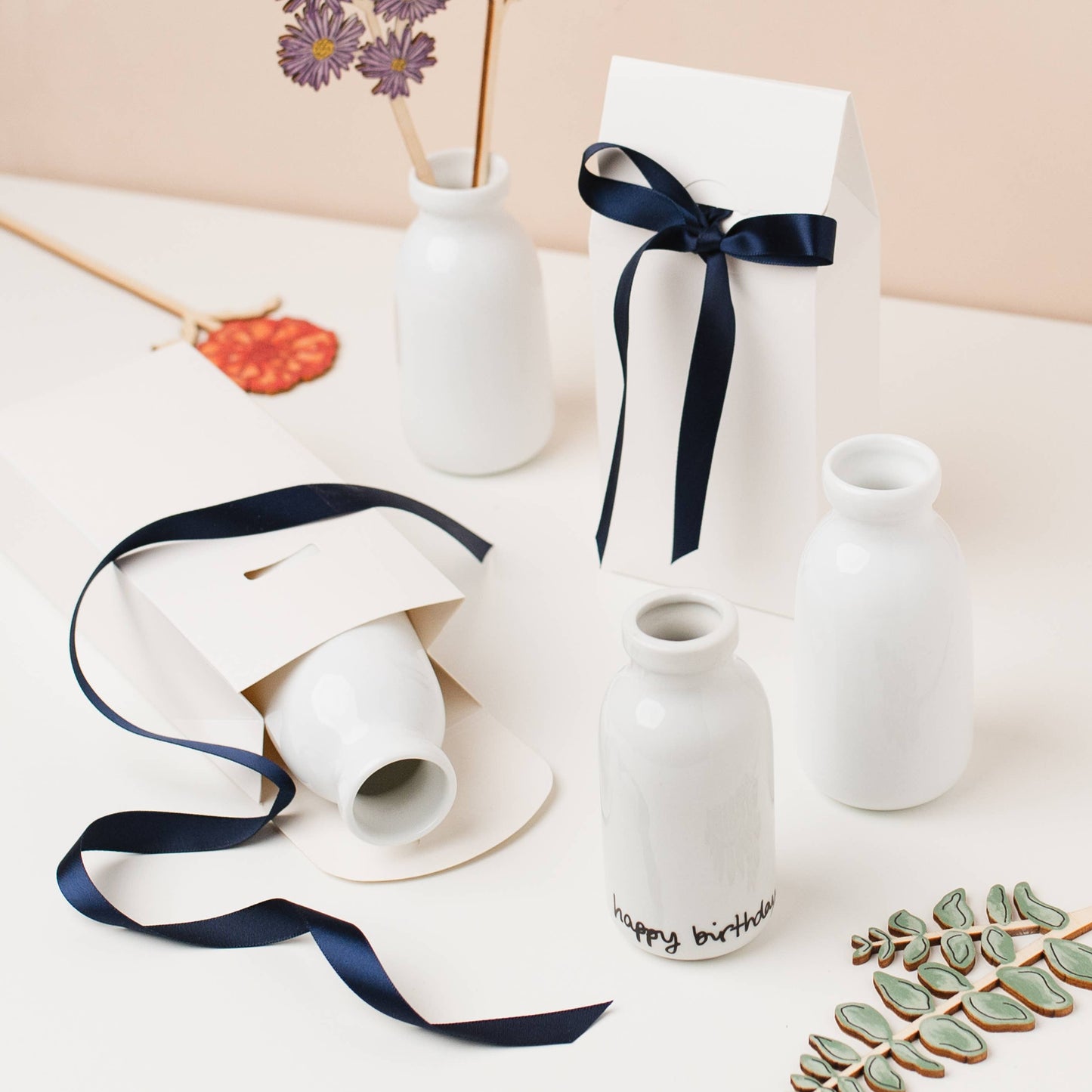 White Ceramic Milk Bottle