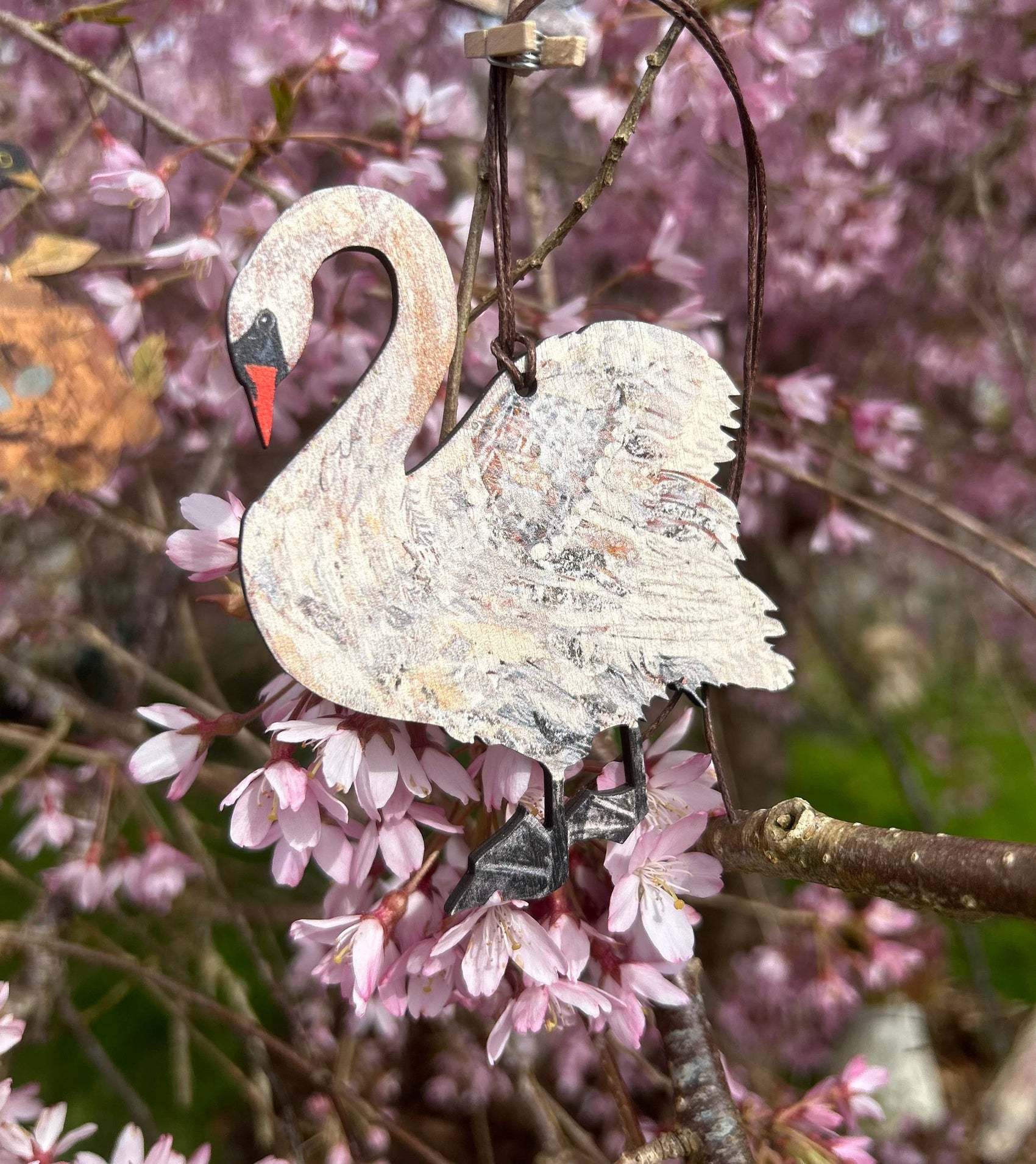  Summer Swan birch plywood decoration