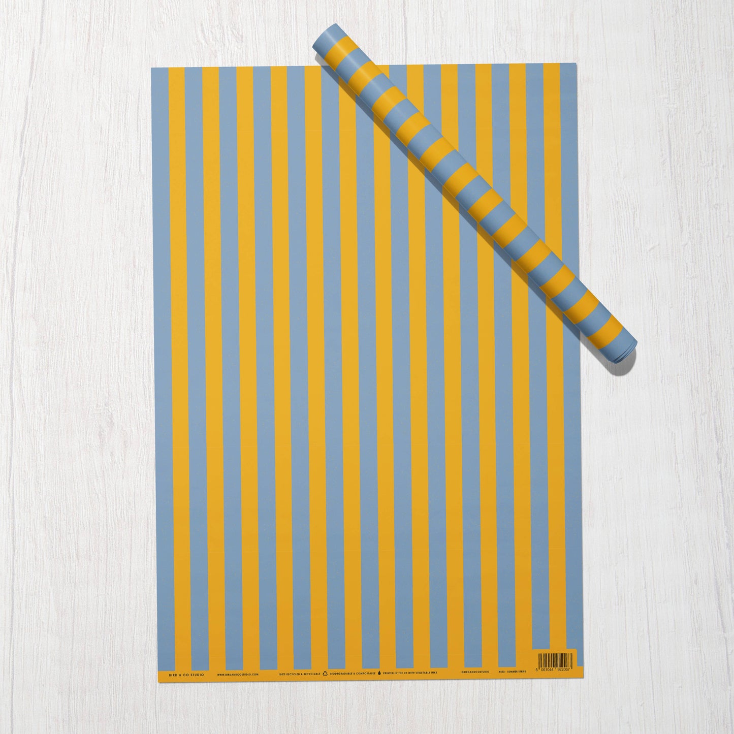 Summer Stripe | Modern-Retro Recycled Gift Wrap Paper