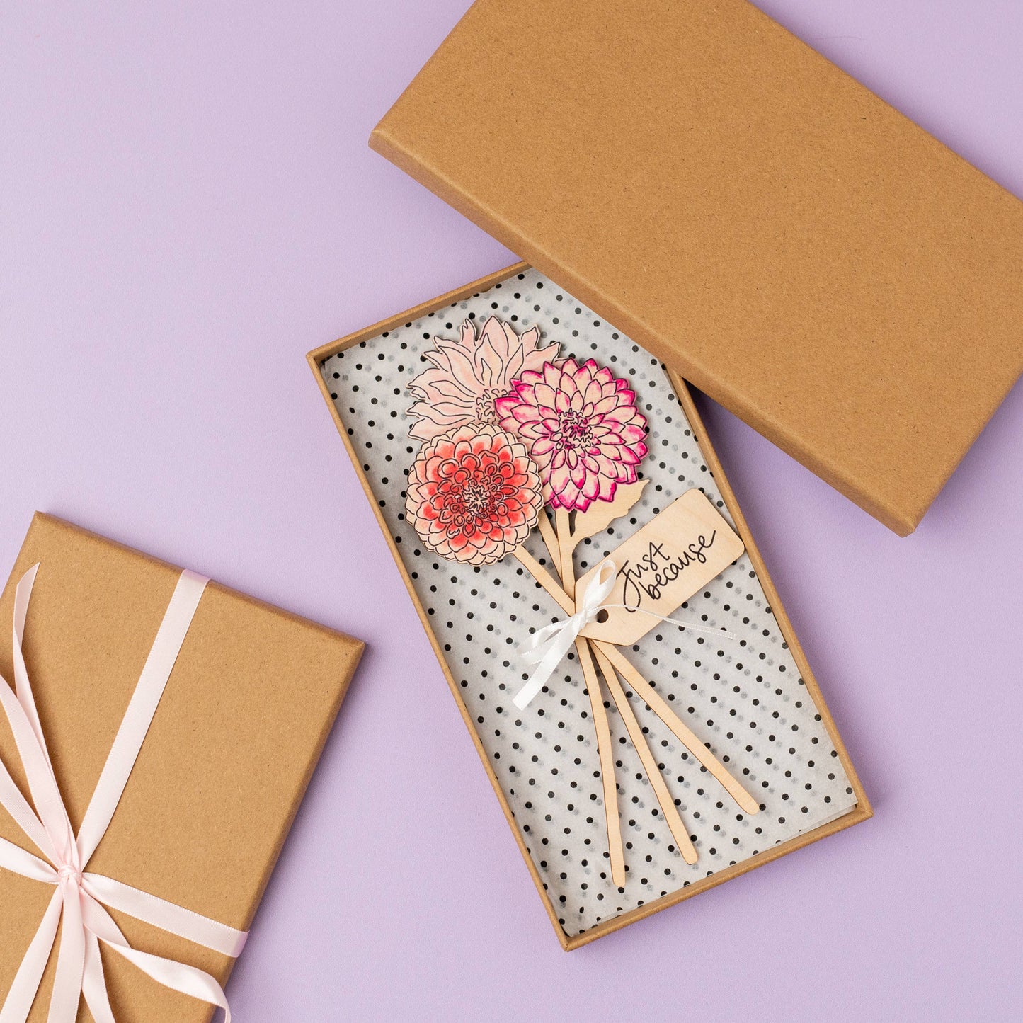 Bouquet Of Wooden Dahlias - Wooden Flowers - UK Made