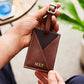 Leather Envelope Luggage Tag: Navy and Red