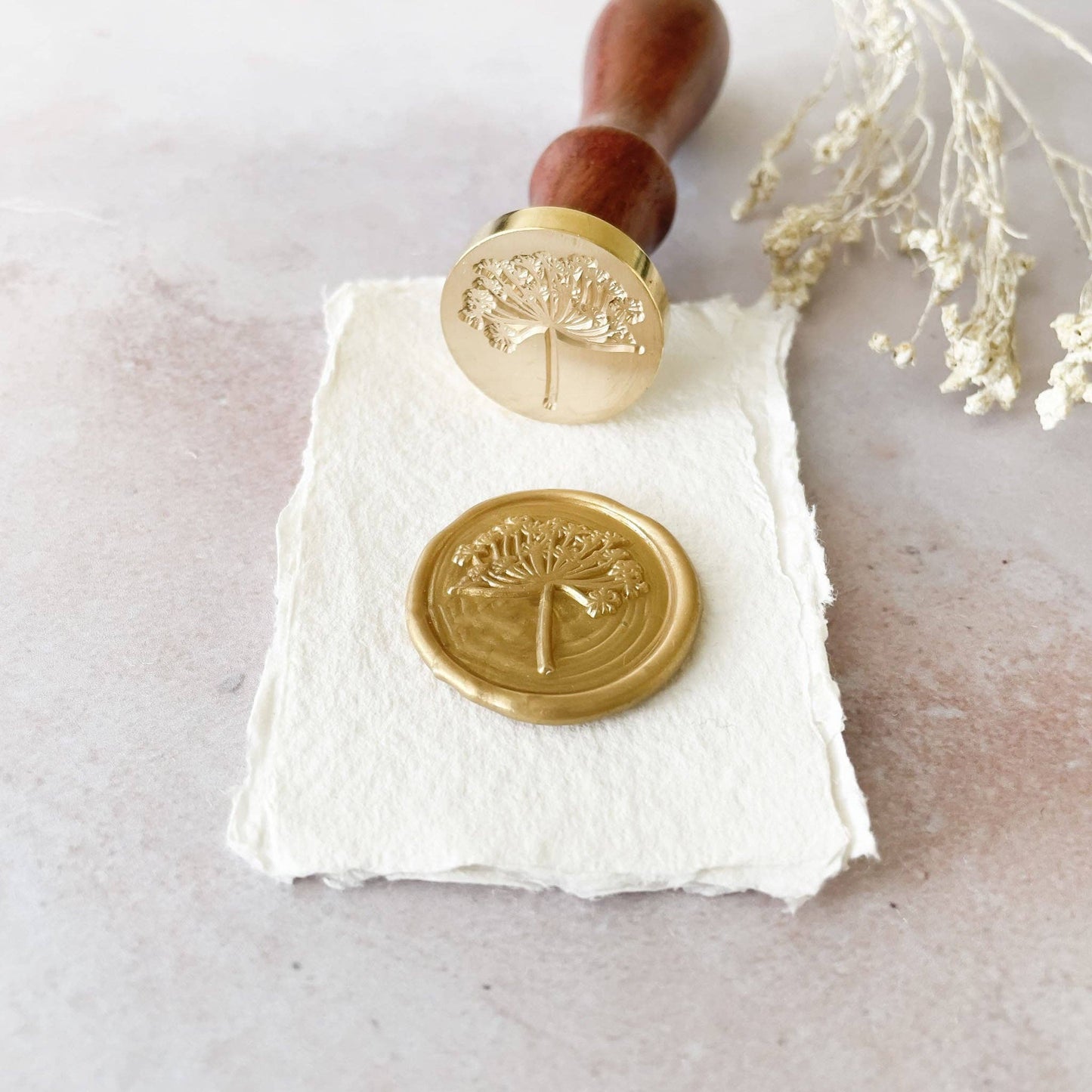 Wild Fennel Wax Stamp | Flower Wax Seal | Boxed