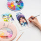 HIMI Solid Watercolour Set 24 Colours In Pans + Brush, Blue