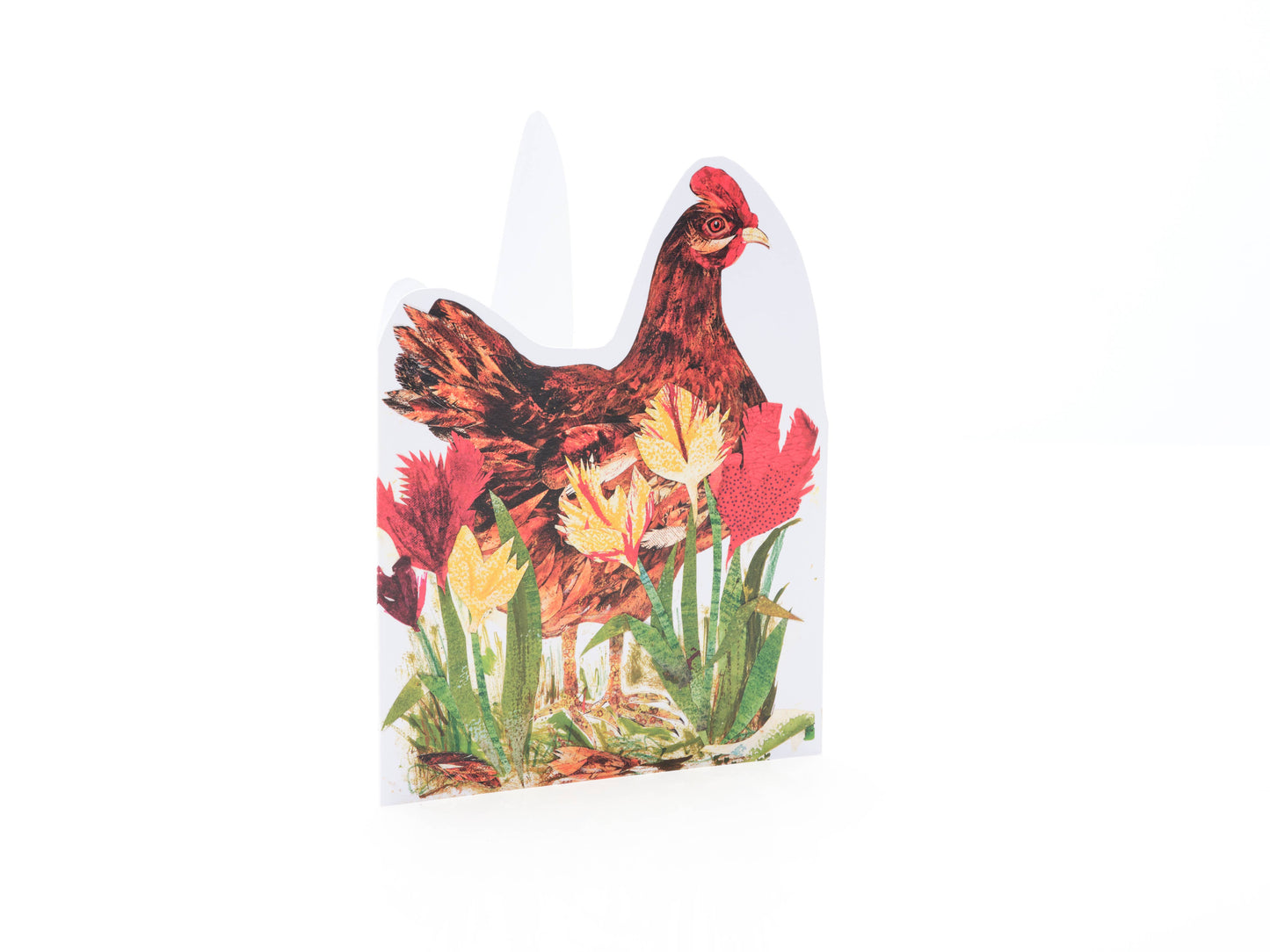 Penny in the Tulips die cut blank greeting card