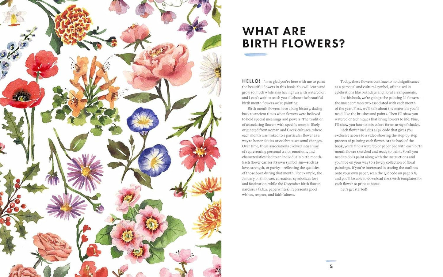 Birth Flowers in Watercolour