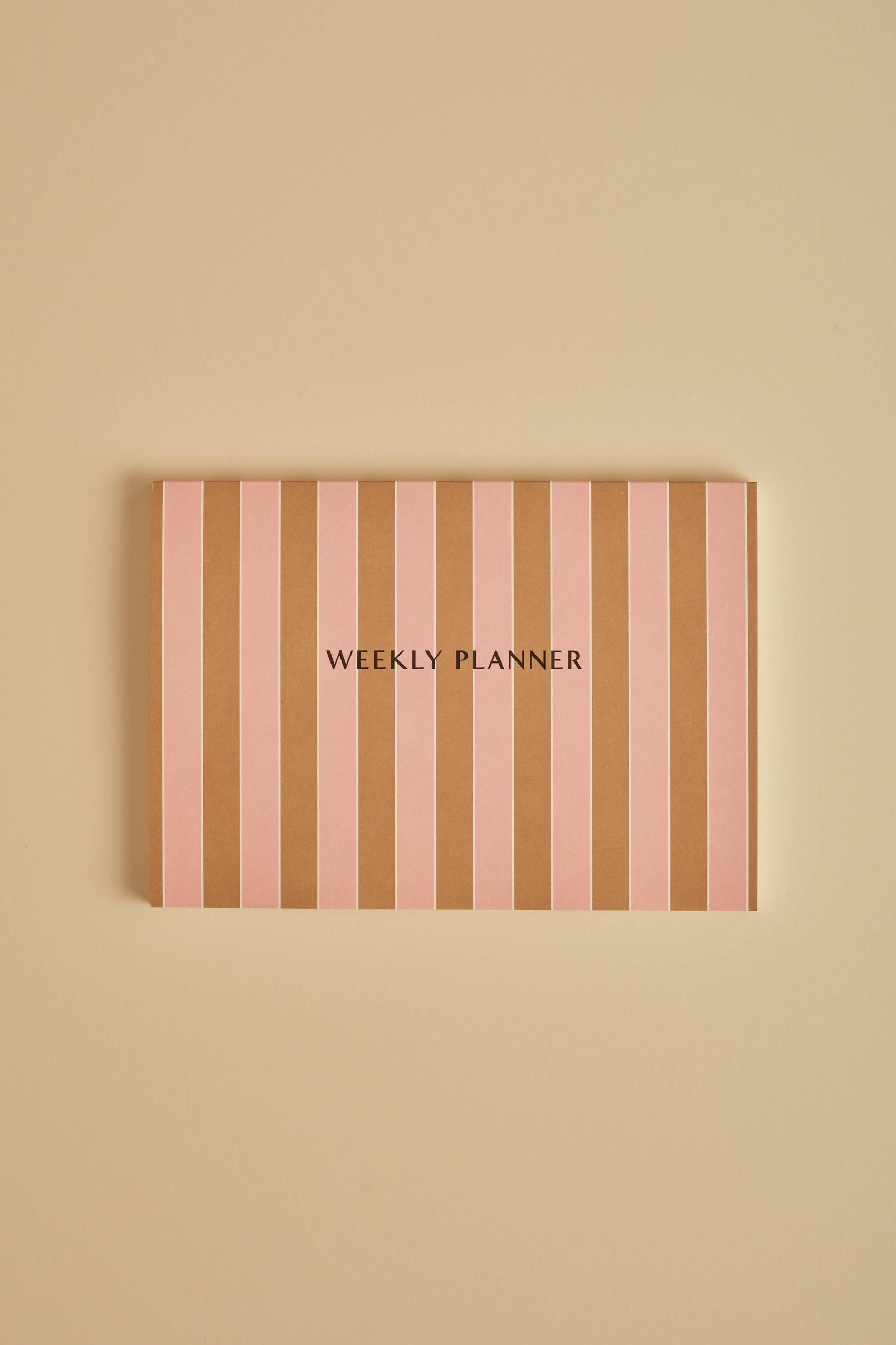 Weekly Planner Stripe Pink & Brown