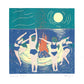 Bonfire Night riso, witchy, friends, beach, moon, dance
